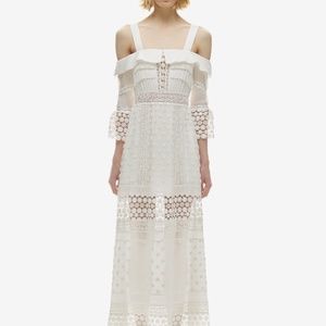 Self-Portrait Long-Sleeved Off Shoulder Dress